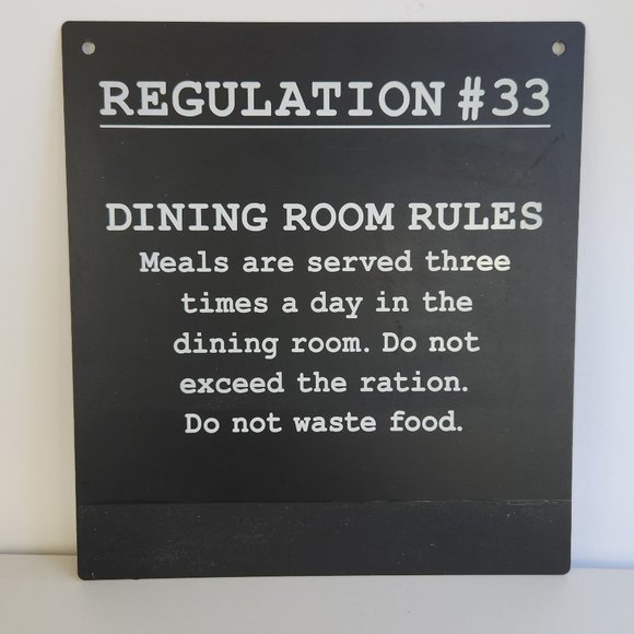 Vintage Metal Alcatraz Cafeteria Regulation Wall Hanging - Picture 1 of 5
